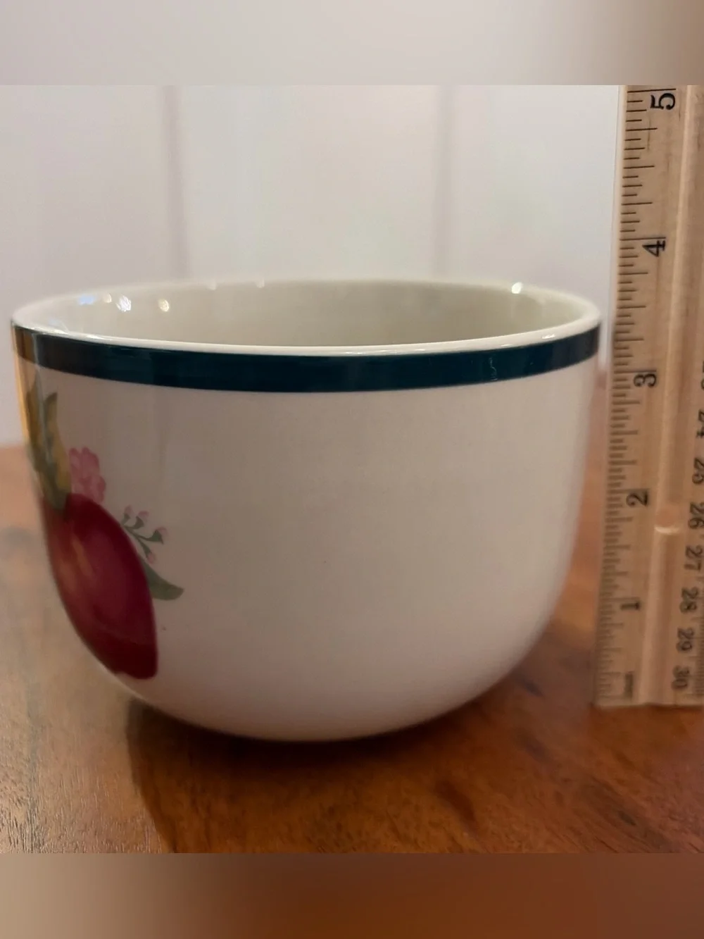 2 Vintage Four Star Stoneware Apple Jumbo Mugs Handled Soup Bowls Cottagecore
